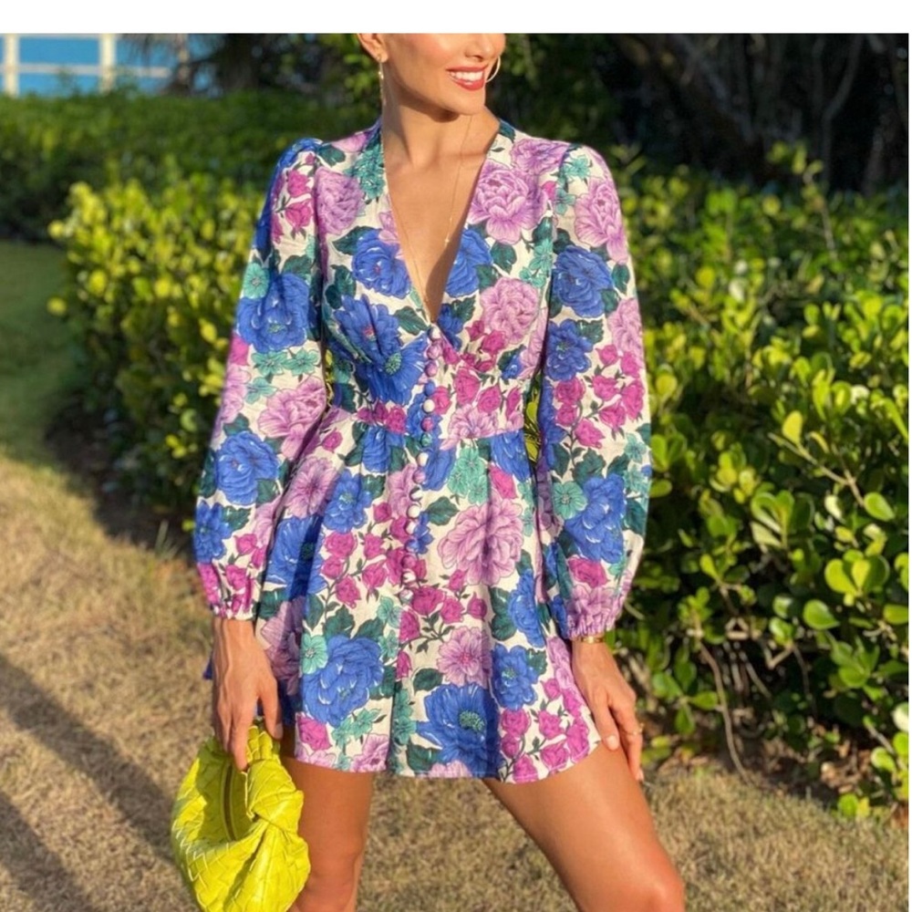 ZIMMERMANN LILAC FLORAL PLAYSUIT SIZE 1 US S